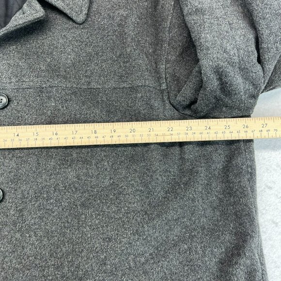 J.Crew Wool Coat XL Extra Large Men's Quilted Lined Dark Gray *Flaw* - Picture 9 of 12